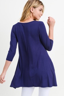 Women's 3/4 Sleeve Tunic with Hidden Pockets style 4