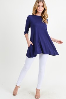 Women's 3/4 Sleeve Tunic with Hidden Pockets style 5