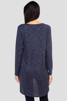 Women's Faux Wrap Space-Dye Knit Tunic To style 3