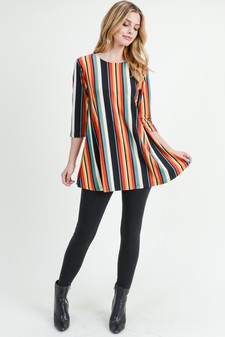 Women's Colorful Striped Tunic Top style 5