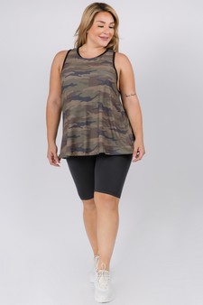 Women's Split Back Camouflage Athleisure Top style 4