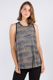 Women's Split Back Camouflage Athleisure Top style 2
