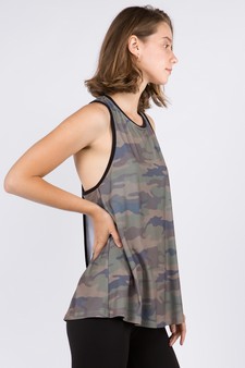 Women's Split Back Camouflage Athleisure Top style 3
