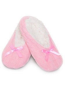 Kids Cable Knit Indoor Ballet Slippers style 5