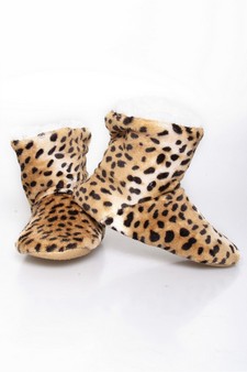 Kids Indoor Printed Plush Slipper Boots style 4