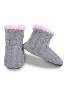 Cable Knit Slipper Boots style 2