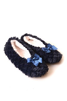 Furry Textured Satin Bow Faux Sherpa Lined Slippers style 4