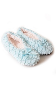 Furry Textured Satin Bow Faux Sherpa Lined Slippers style 7