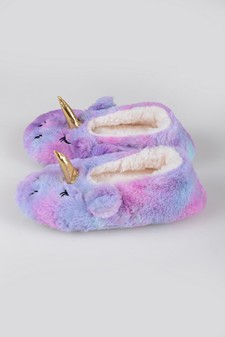 Women's Fuzzy Rainbow Unicorn Slippers style 3