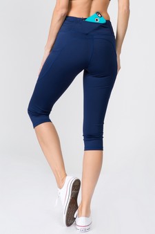 Women's High Rise 5-Pocket Activewear Capri Leggings (Large only) style 3
