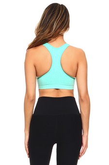 Women’s Marled Knit Sports Bra w/Contrast Binding (Large only) style 3