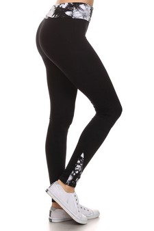 Women's Active Sport Leggings with Bright Tie Dye Trim style 2