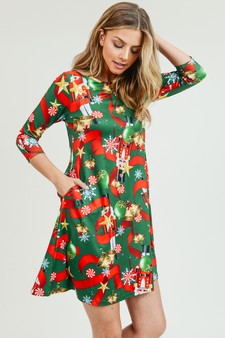 Women's Nutcracker Christmas Print A-Line Dress (Large only) style 5