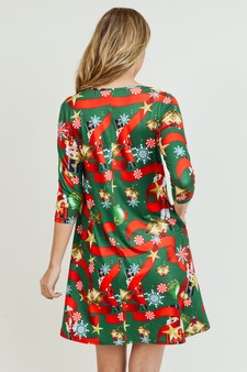 Women's Nutcracker Christmas Print A-Line Dress (Large only) style 6