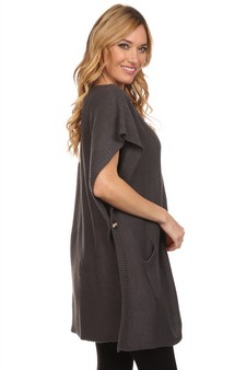 Women's Pullover Poncho with Pockets style 2