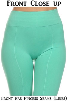 Lady's Solid Color Seamless Leggings w/ Front Seameds style 2