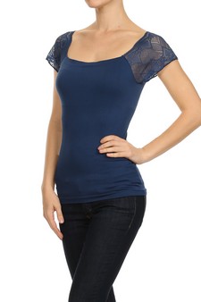 Navy-Lady's Seamless Fashion Top style 2