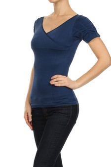 Navy-Lady's Seamless Fashion Top style 3