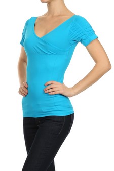 Turquoise-Lady's Seamless Fashion Top style 2
