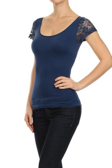 Navy-Lady's Seamless Fashion Top style 2
