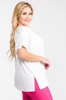 Women's Short Sleeve V-Neck Oversized Top (XL only) style 2