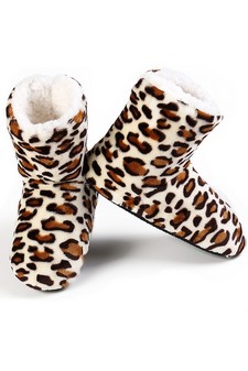 Women Indoor Animal Print Slipper Boots style 5