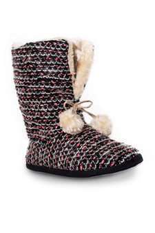 Women Indoor High Loafer Slipper Boots style 4