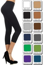 WHOLESALE Lady's Solid Color Nylon Seamless Capri Legging 