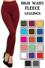 Solid Color Seamless Fleece Legging, Heavy Weight : 190Grams