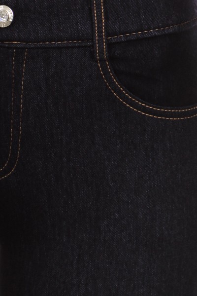 Yelete Women's Cotton-Blend 5-Pocket Skinny Jegging Black - Plus Size 