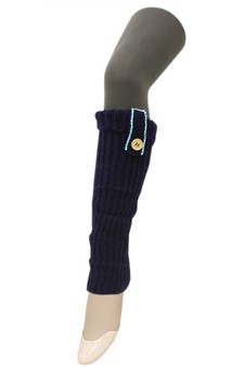 RIB KNIT LEGWARMERS WITH EMBELLISHED BUTTON TAB style 2