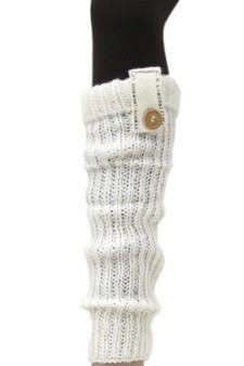 RIB KNIT LEGWARMERS WITH EMBELLISHED BUTTON TAB style 3