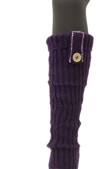 RIB KNIT LEGWARMERS WITH EMBELLISHED BUTTON TAB style 8