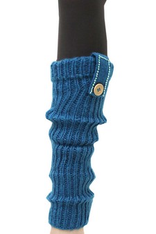 RIB KNIT LEGWARMERS WITH EMBELLISHED BUTTON TAB style 9