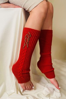 Women's Stud Inset Leg Warmers style 2