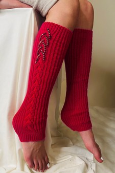 Women's Stud Inset Leg Warmers style 4