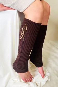 Women's Stud Inset Leg Warmers style 5