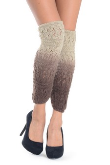 Lady's Gradient Two-Tone Knit Fashion Designed Leg Warmer style 5