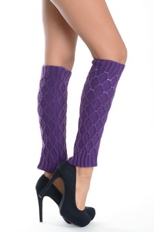 Lady's Kimora w/ Rhinestones and Raised Pattern Fashion Designed Leg Warmer