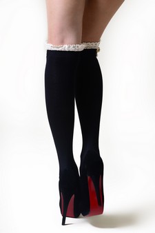 Lady's Fashion Laced Boot Socks style 3