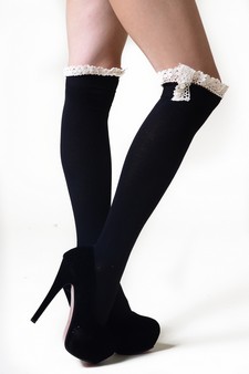 Lady's Fashion Laced Boot Socks