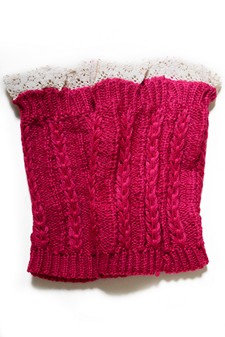 Women's Crochet Trim Short Leg Warmers