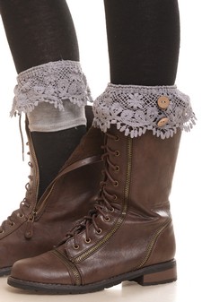 Embroidered Lace Boot Cuff style 9