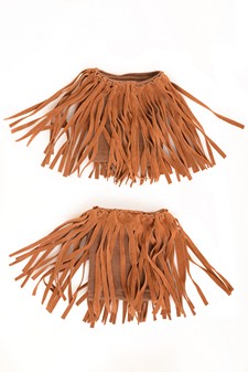 Women's Faux Suede Fringe Boot Cuffs style 2