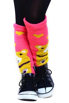 Kid's Happy Bear Design Leg Warmers style 2