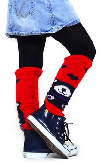 Kid's Happy Bear Design Leg Warmers style 8