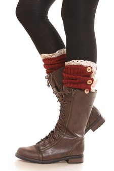 Leg Warmers-Low cut Leg cuff with crochet lace