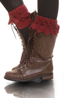 Low cut Damask Lace Boot cuff style 6