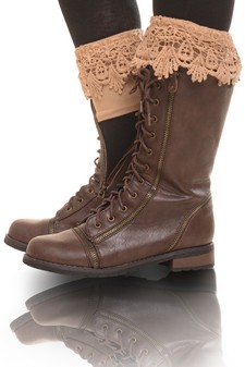 Low cut Damask Lace Boot cuff style 7