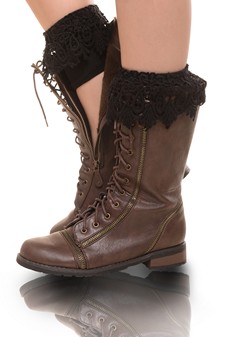 Low cut Damask Lace Boot cuff style 8